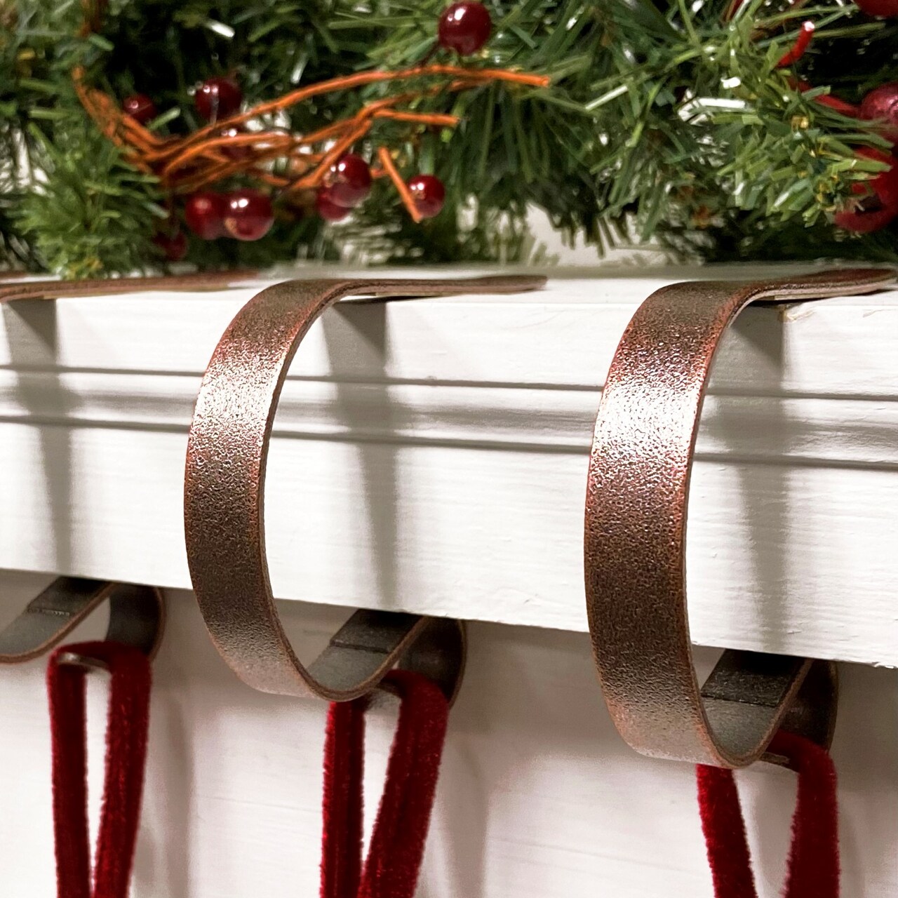 Haute Decor Original MantleClip Stocking Holder - 2 Pack Weathered Bronze